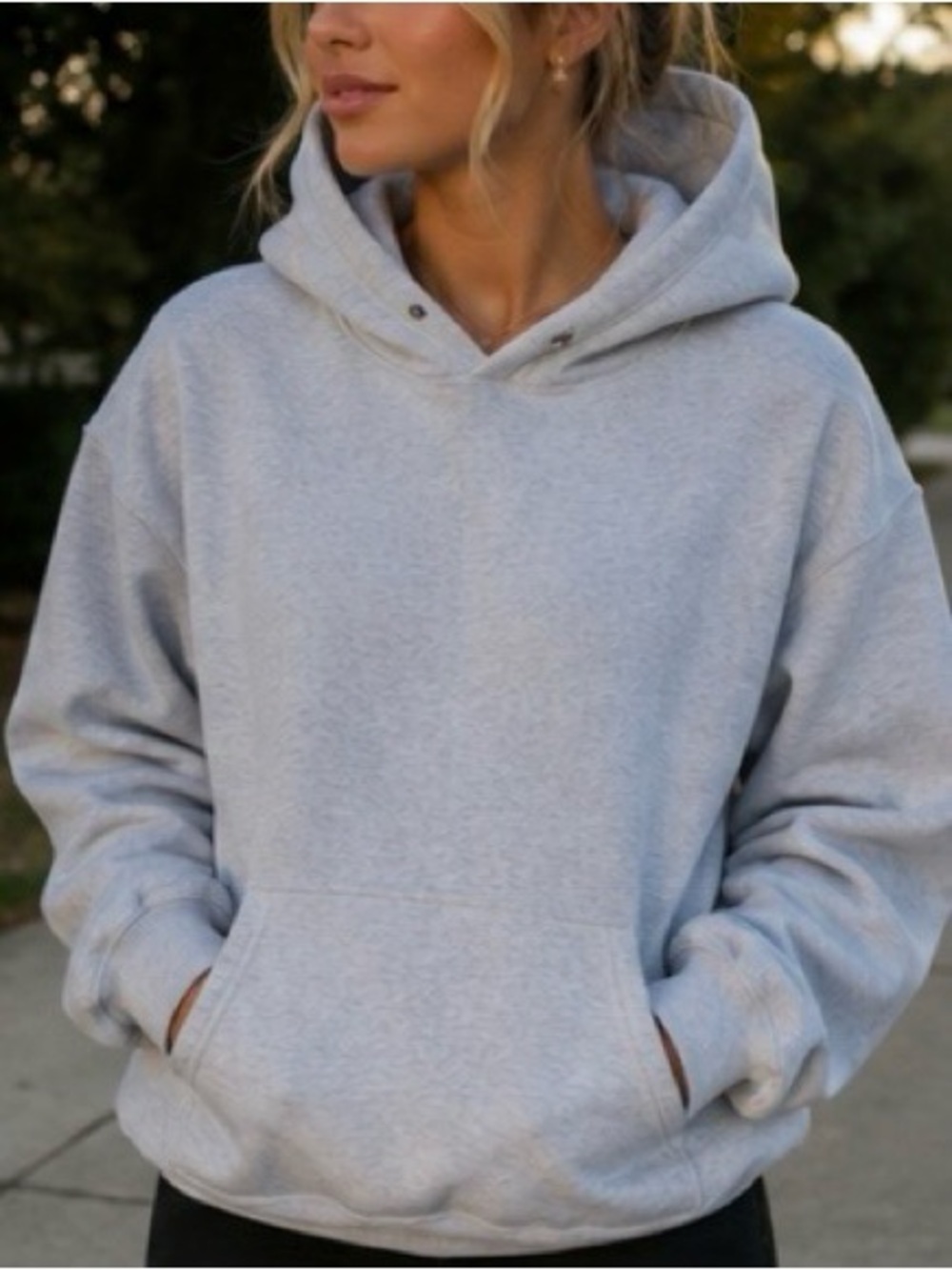 Teens Lightweight Gray Hooded Sweatshirt